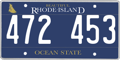 RI license plate 472453