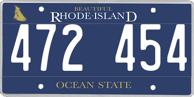 RI license plate 472454