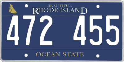 RI license plate 472455