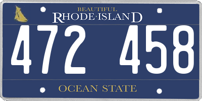 RI license plate 472458