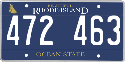 RI license plate 472463