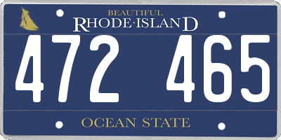 RI license plate 472465