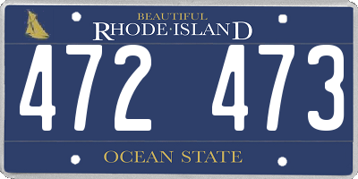 RI license plate 472473