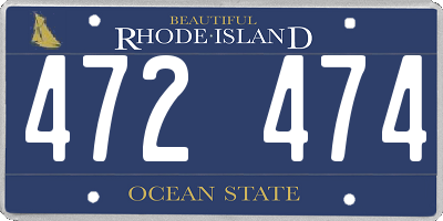 RI license plate 472474