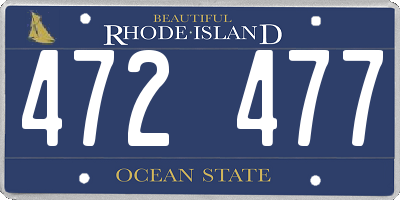 RI license plate 472477