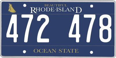 RI license plate 472478