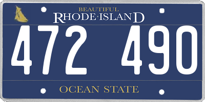 RI license plate 472490