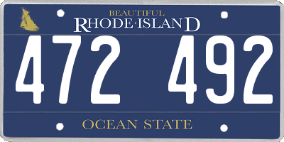 RI license plate 472492