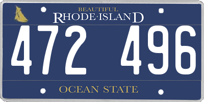 RI license plate 472496