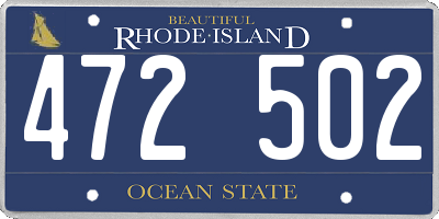 RI license plate 472502