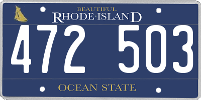RI license plate 472503