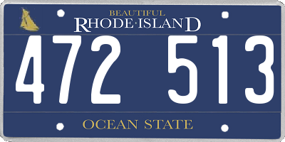 RI license plate 472513