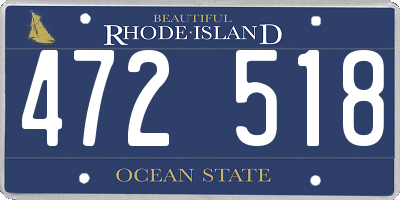 RI license plate 472518