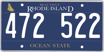 RI license plate 472522