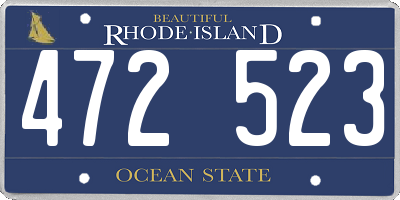 RI license plate 472523