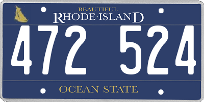 RI license plate 472524