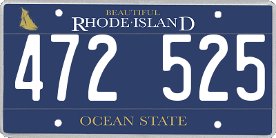 RI license plate 472525