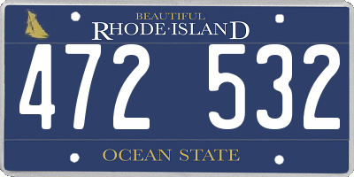 RI license plate 472532