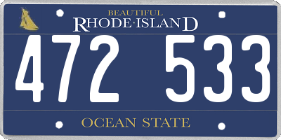 RI license plate 472533
