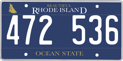 RI license plate 472536