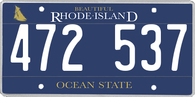 RI license plate 472537