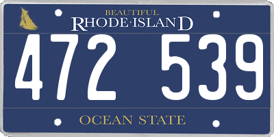RI license plate 472539