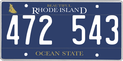 RI license plate 472543