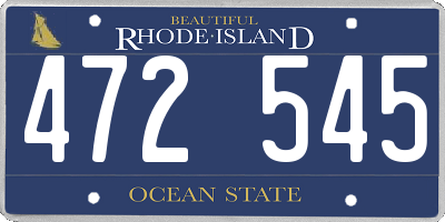 RI license plate 472545