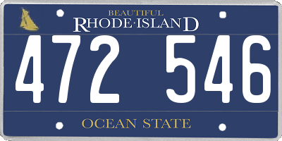 RI license plate 472546