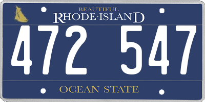 RI license plate 472547