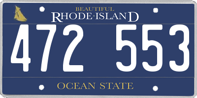 RI license plate 472553