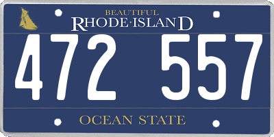 RI license plate 472557