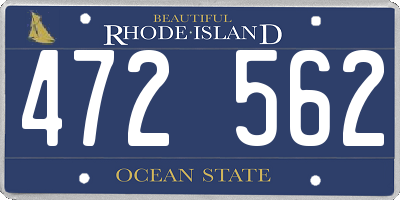 RI license plate 472562