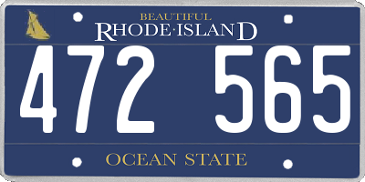 RI license plate 472565