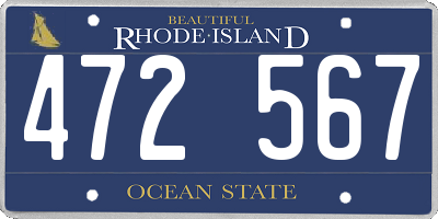 RI license plate 472567