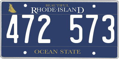 RI license plate 472573