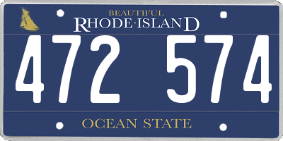 RI license plate 472574