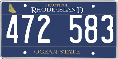 RI license plate 472583