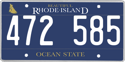 RI license plate 472585