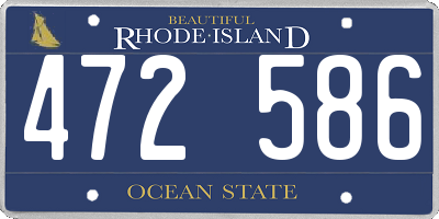 RI license plate 472586
