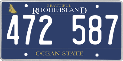 RI license plate 472587