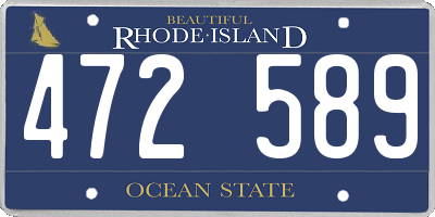 RI license plate 472589