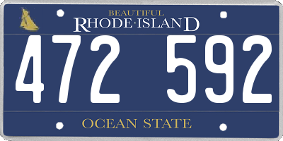 RI license plate 472592