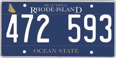 RI license plate 472593