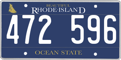 RI license plate 472596