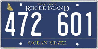 RI license plate 472601