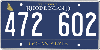 RI license plate 472602