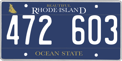 RI license plate 472603