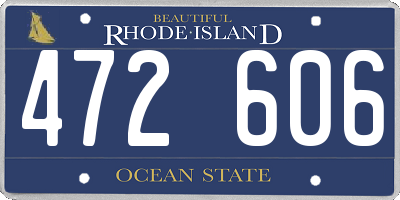 RI license plate 472606