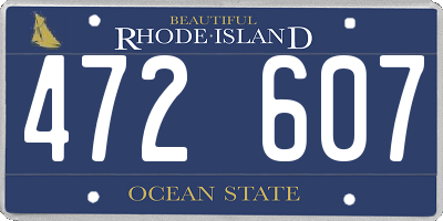 RI license plate 472607